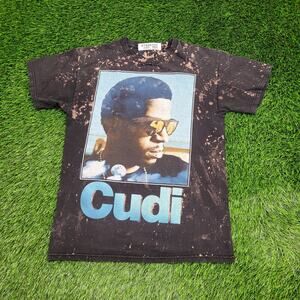 Kid Cudi Big-Face Portrait Shirt Medium 19x26 Bleached Black